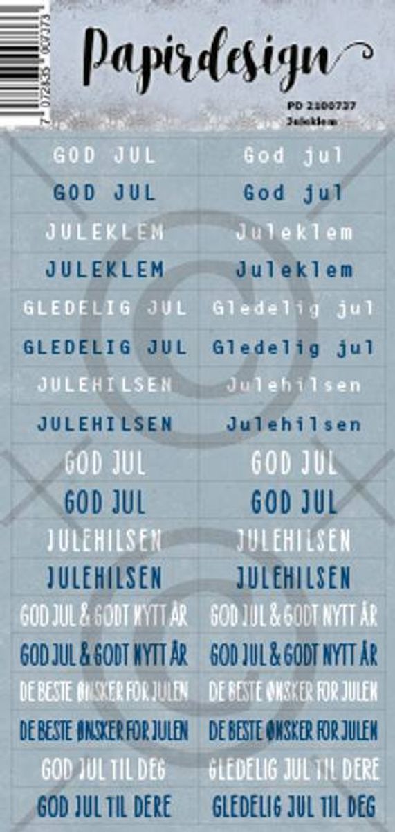 Papirdesign Juleklem, blå klistremerker
