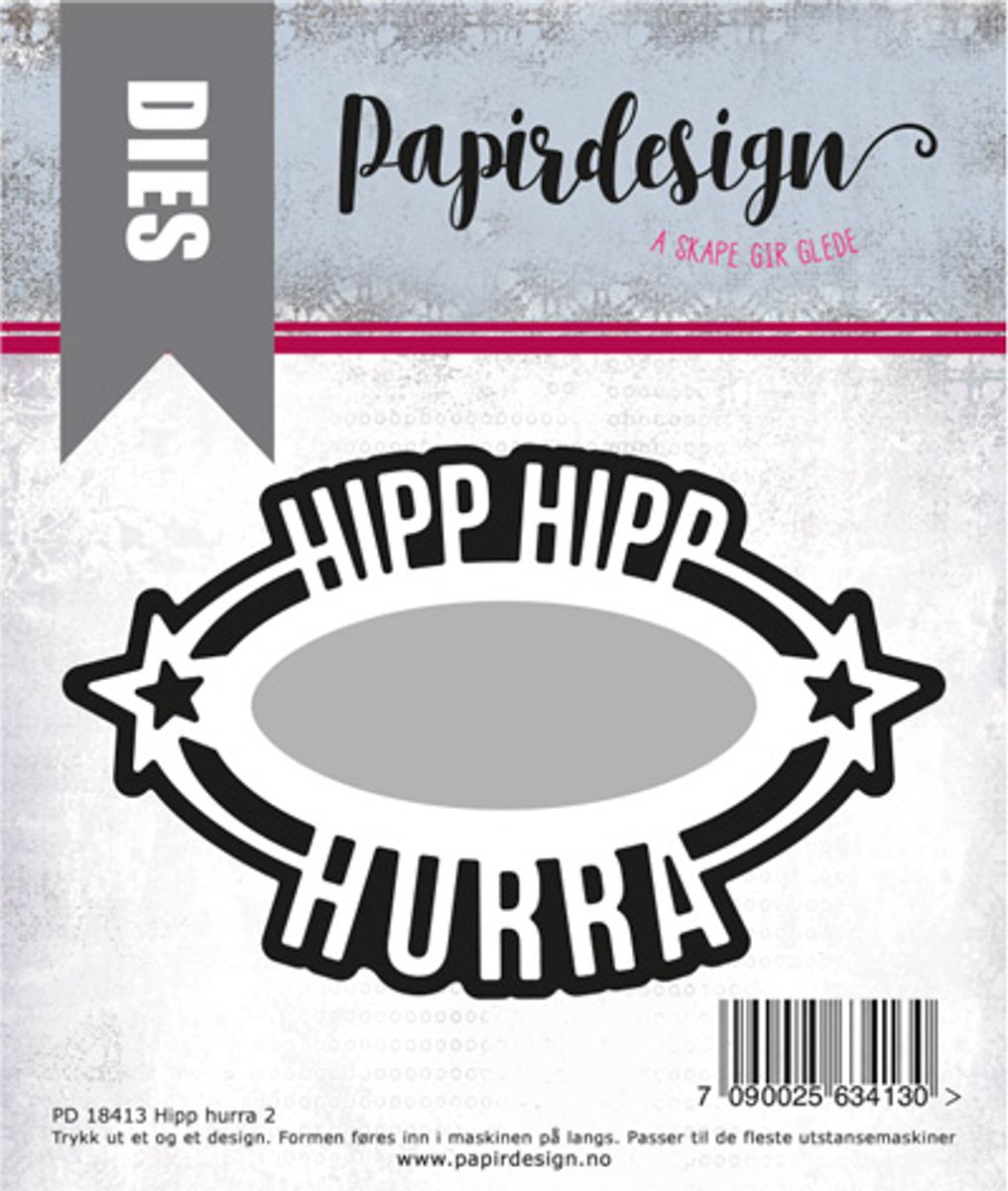 Papirdesign Hipp hurra 2 dies