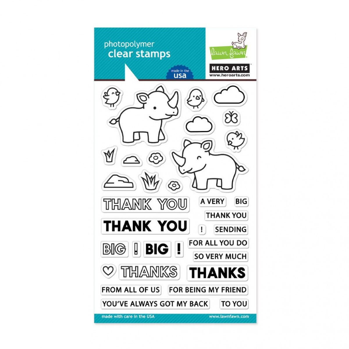 Hero Arts + Lawn Fawn Big Thanks stamp set