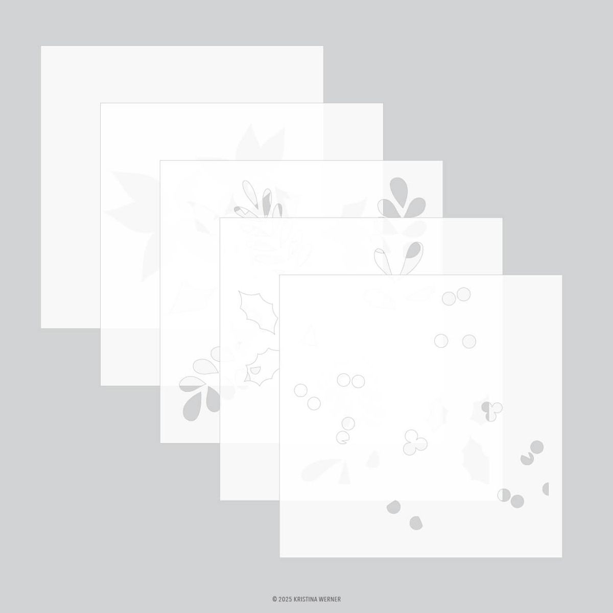 Kristina Werner Winter Greenery Background Stencil Pack