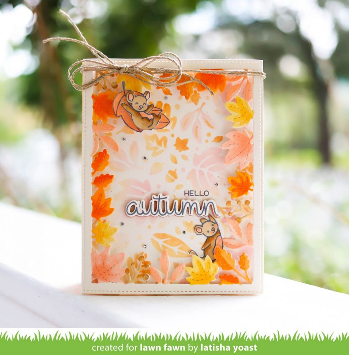 Lawn Fawn Fall Leaves Background Stencils