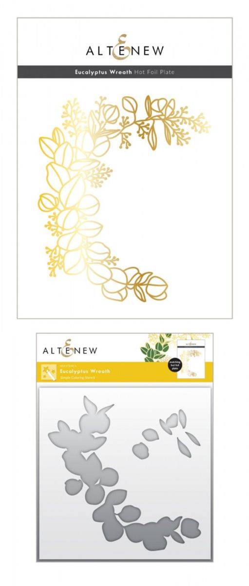 Altenew Eucalyptus Wreath Hot Foil Plate & Stencil Bundle