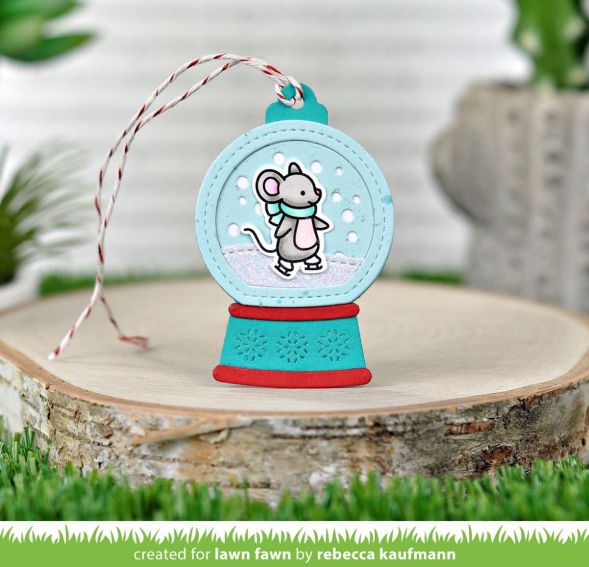 Lawn Fawn Snow Globe Gift Tag dies