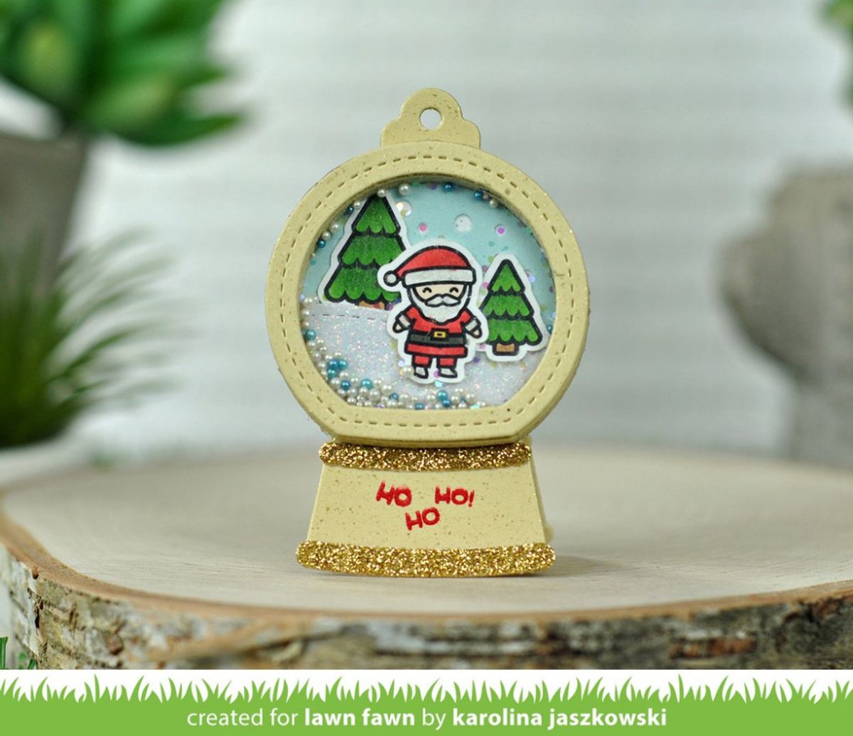 Lawn Fawn Snow Globe Gift Tag dies
