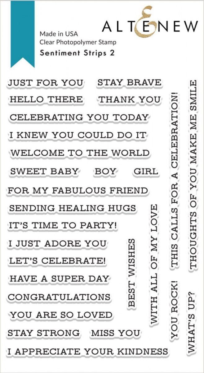Altenew Sentiment Strips 2 Stamp Set