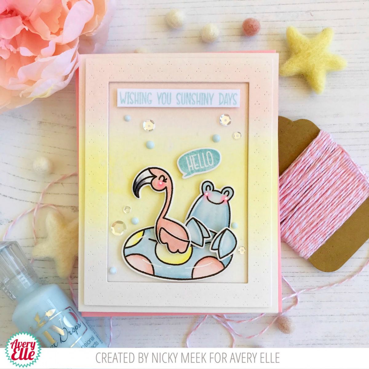 Avery Elle Peek-A-Boo Summer Pals Clear Stamps