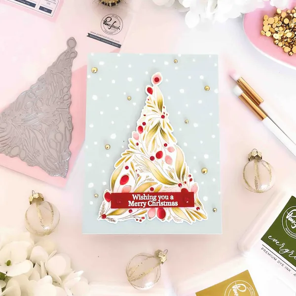 Hovedbilde Pinkfresh Studio Festive Foliage Tree press plate