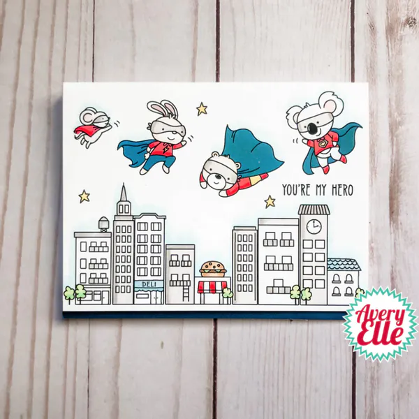 Hovedbilde Avery Elle Superheroes Stamp & Die Set