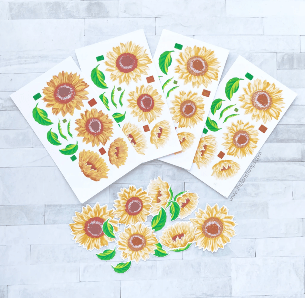 The Ton Grouped Fresh Sunflowers stamp & die bundle