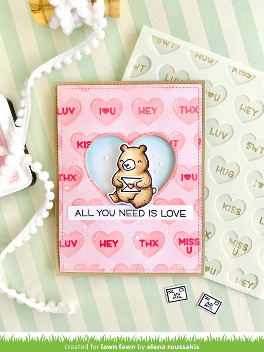 Lawn Fawn Conversation Heart Stencils