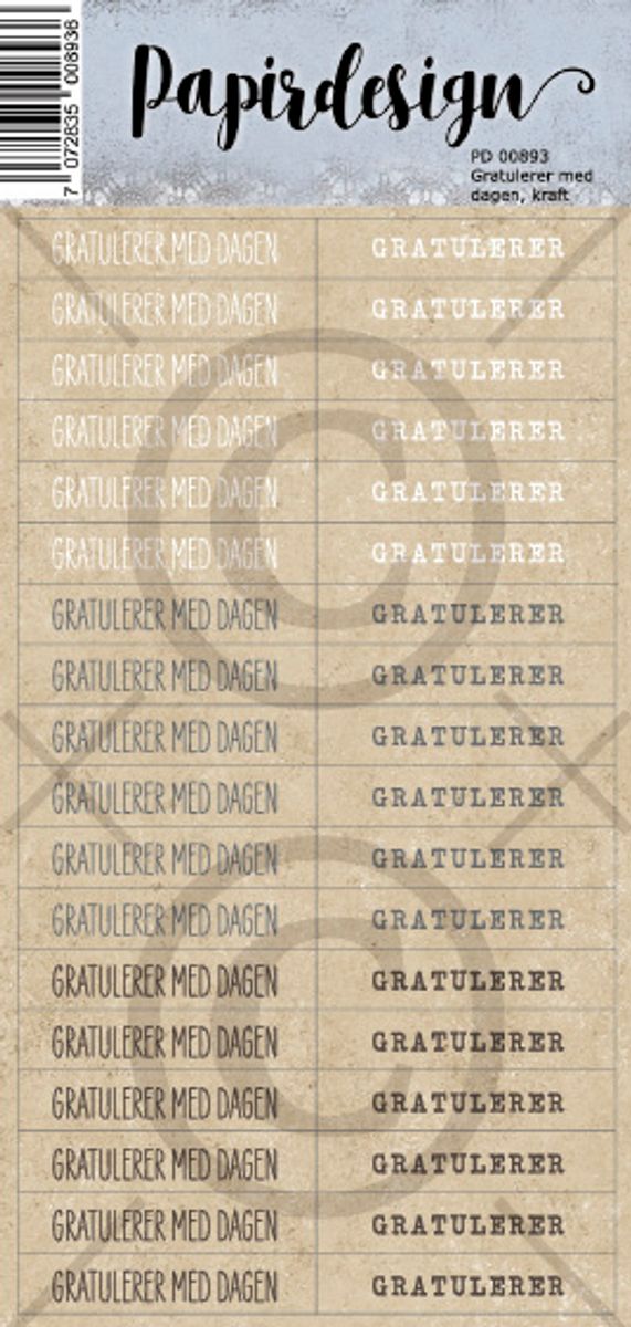 Papirdesign Gratulerer med dagen, Kraft Klistremerker