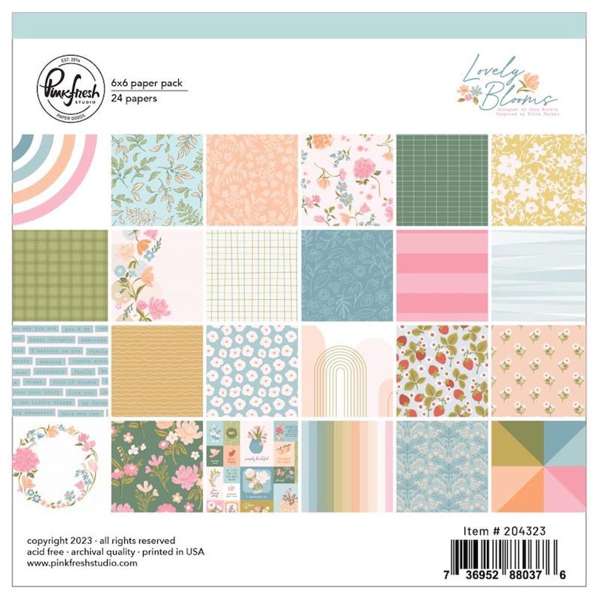 Pinkfresh Studio Lovely Blooms  6x6 Paper Pack
