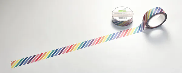 Hovedbilde Lawn Fawn Washi Tape - Rainbow Diagonal Stripes
