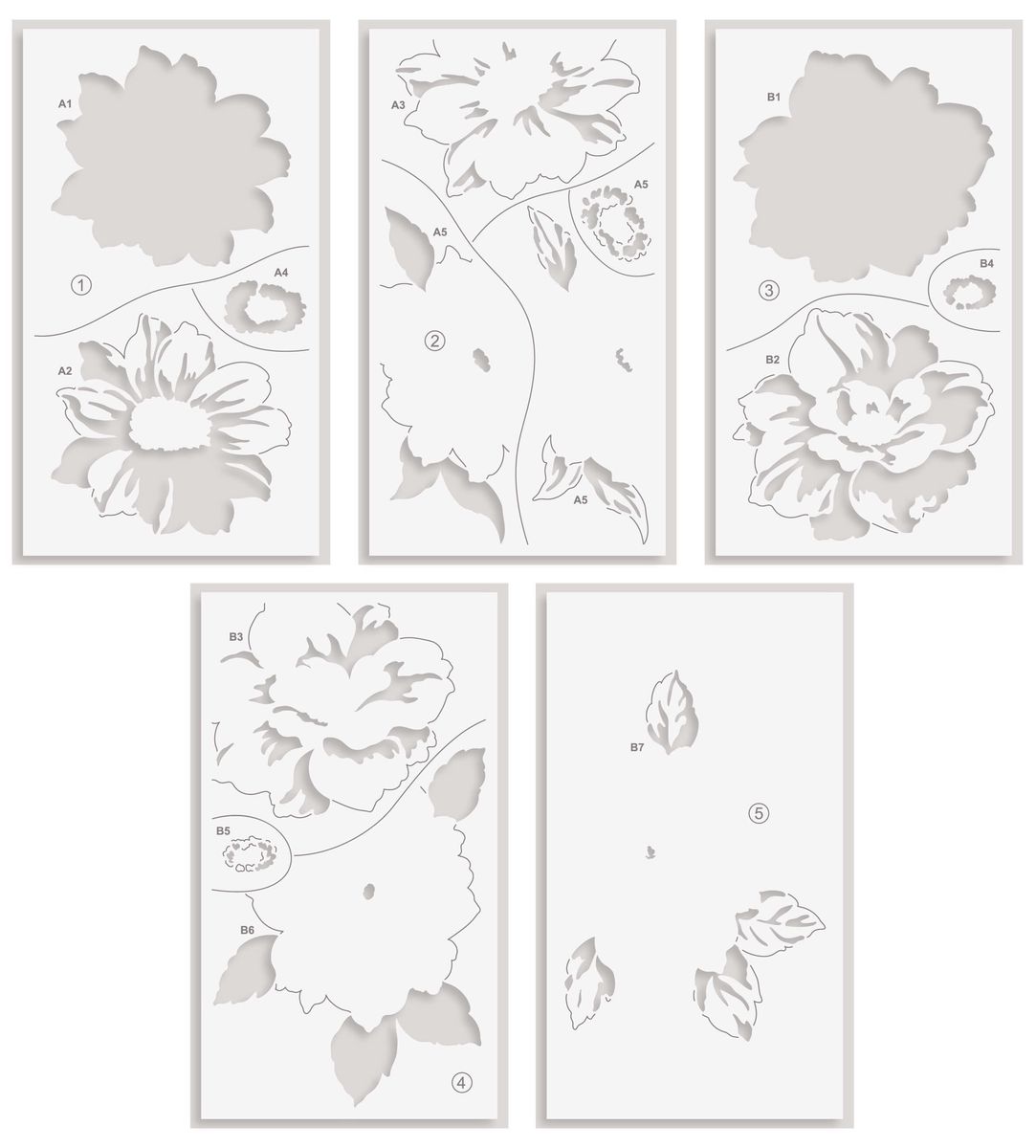 Twin Blooms Stencil Set