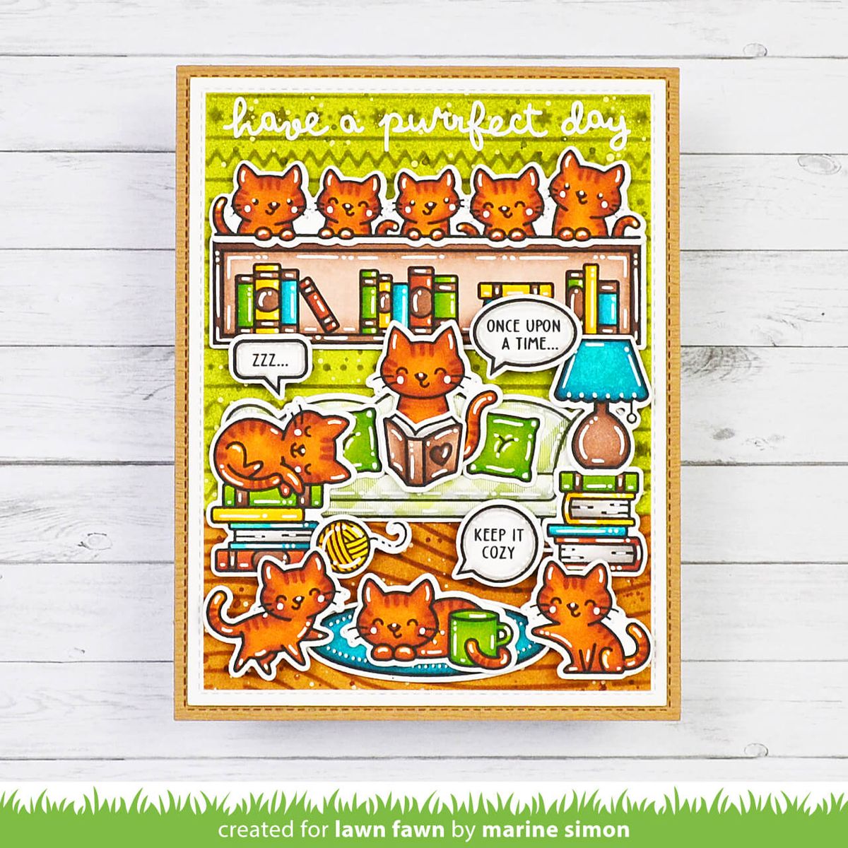 Lawn Fawn Cozy Cats Stamp Set