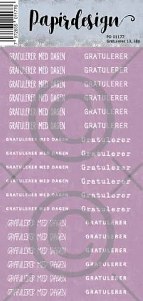 Hovedbilde Papirdesign Gratulerer 13, lilla klistremerker