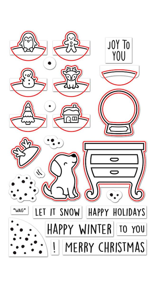 Lawn Fawn Little Snow Globe: Dog Dies