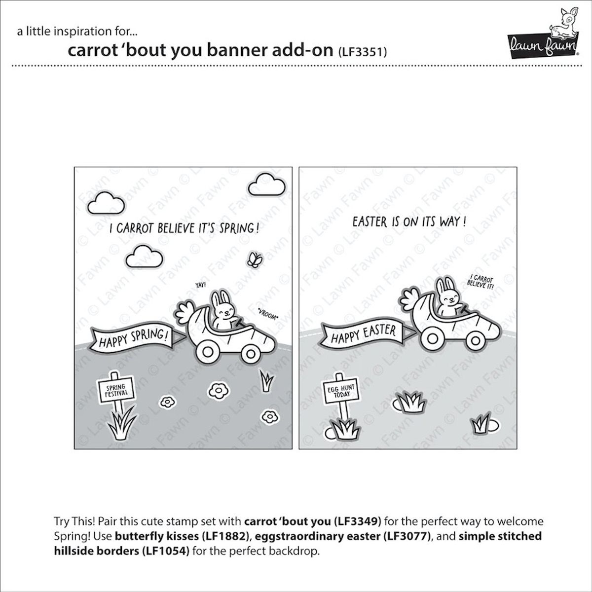 Lawn Fawn Carrot 'bout You Banner Add-On Stamp Set