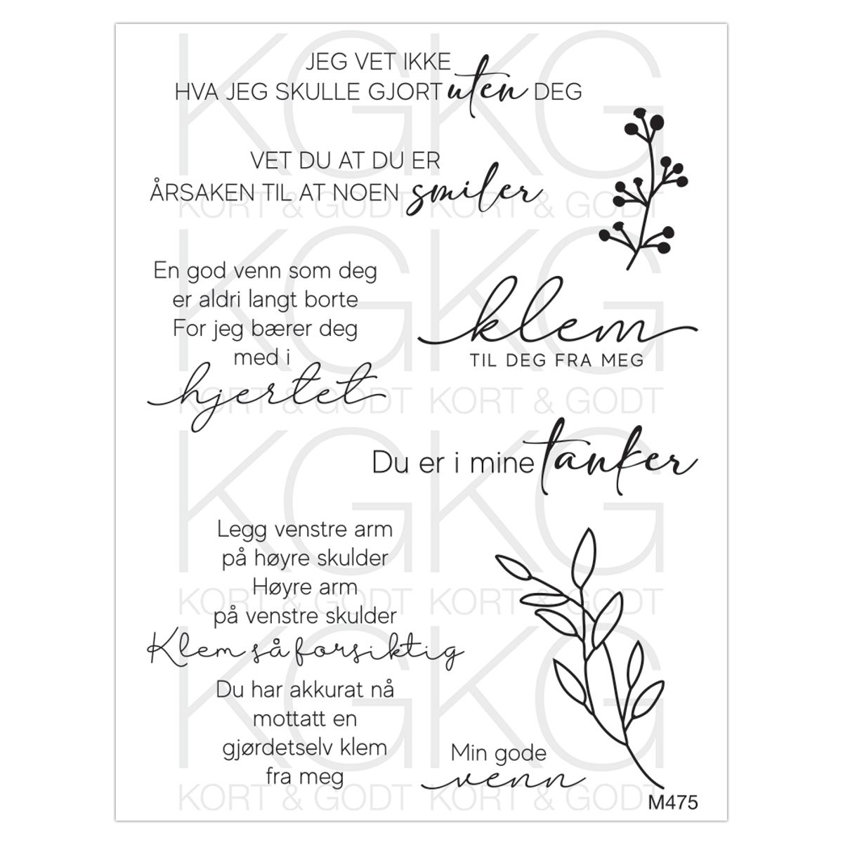 Kort og Godt stempel M-475