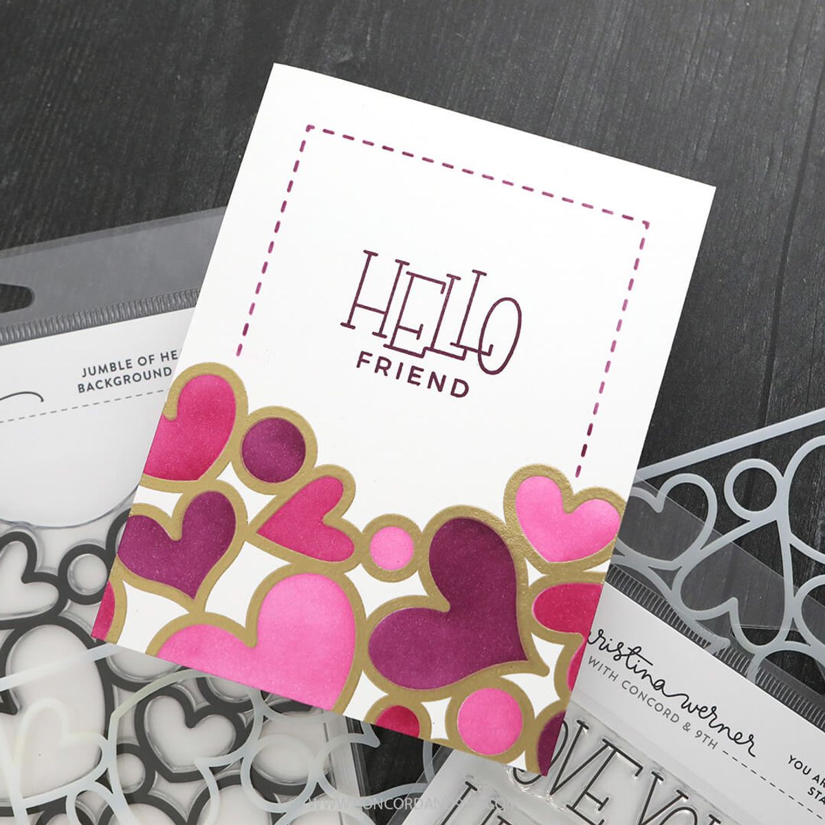 Kristina Werner Jumble of Hearts Background Stamp