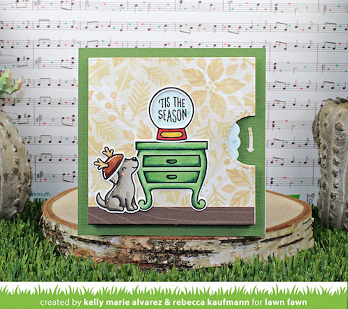 Lawn Fawn Reveal Wheel Little Snow Globe: Dog Add-On Dies