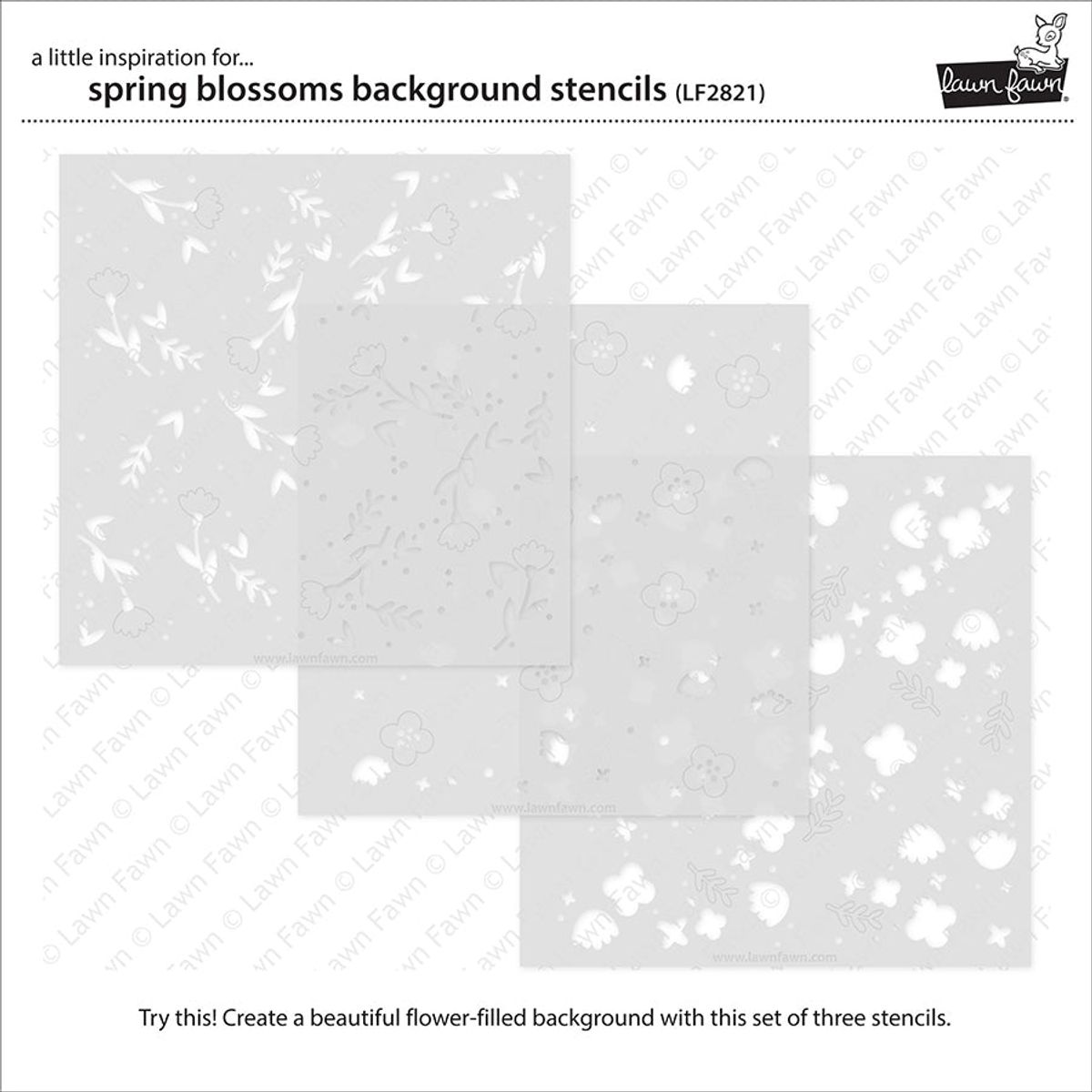 Lawn Fawn Spring Blossoms Background Stencils