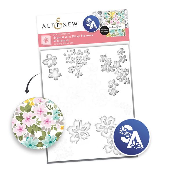Hovedbilde Altenew Ditsy Flowers Wallpaper Layering Stencil ...