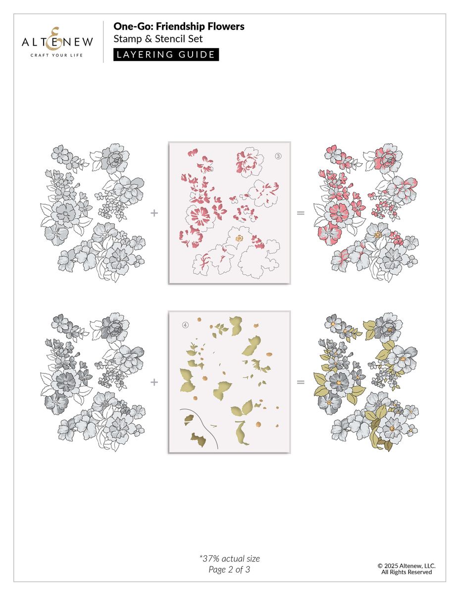 Altenew One-Go: Friendship Flowers Stencil Set
