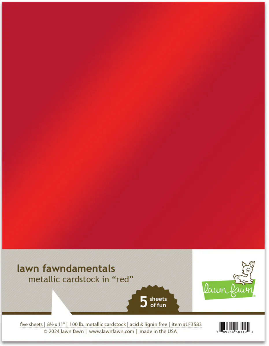Lawn Fawn Metallic Cardstock - Red