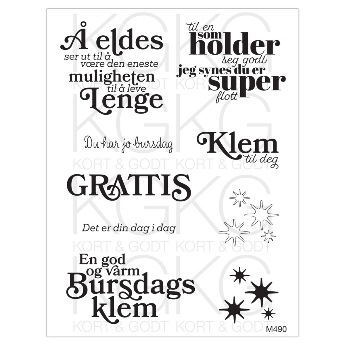 Kort og Godt stempel M-490
