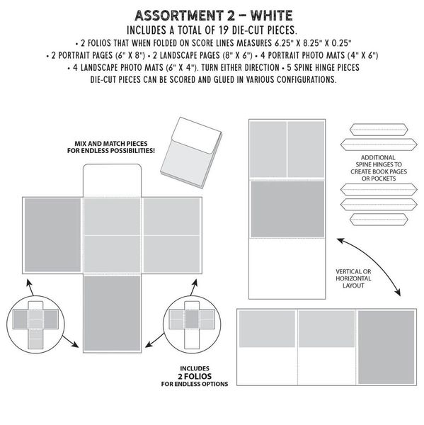 Hovedbilde Create-an-Album Inserts Assortment 2 - White