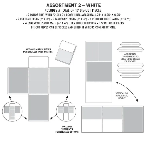 Hovedbilde Create-an-Album Inserts Assortment 2 - White