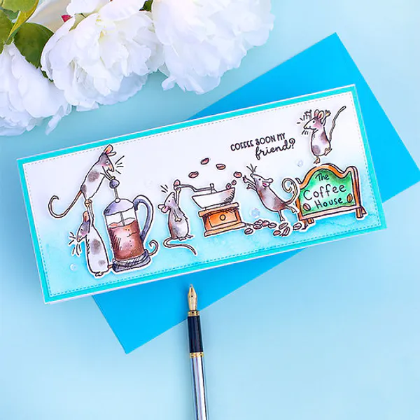 Hovedbilde 3C/ Anita Jeram Coffee House stamp and die set