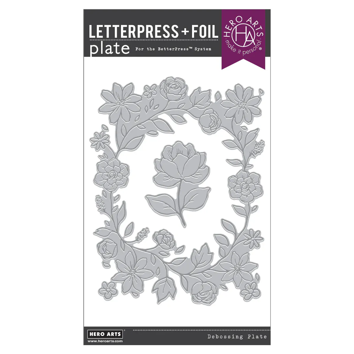 Hero Arts Floral Border Press + Foil Plate