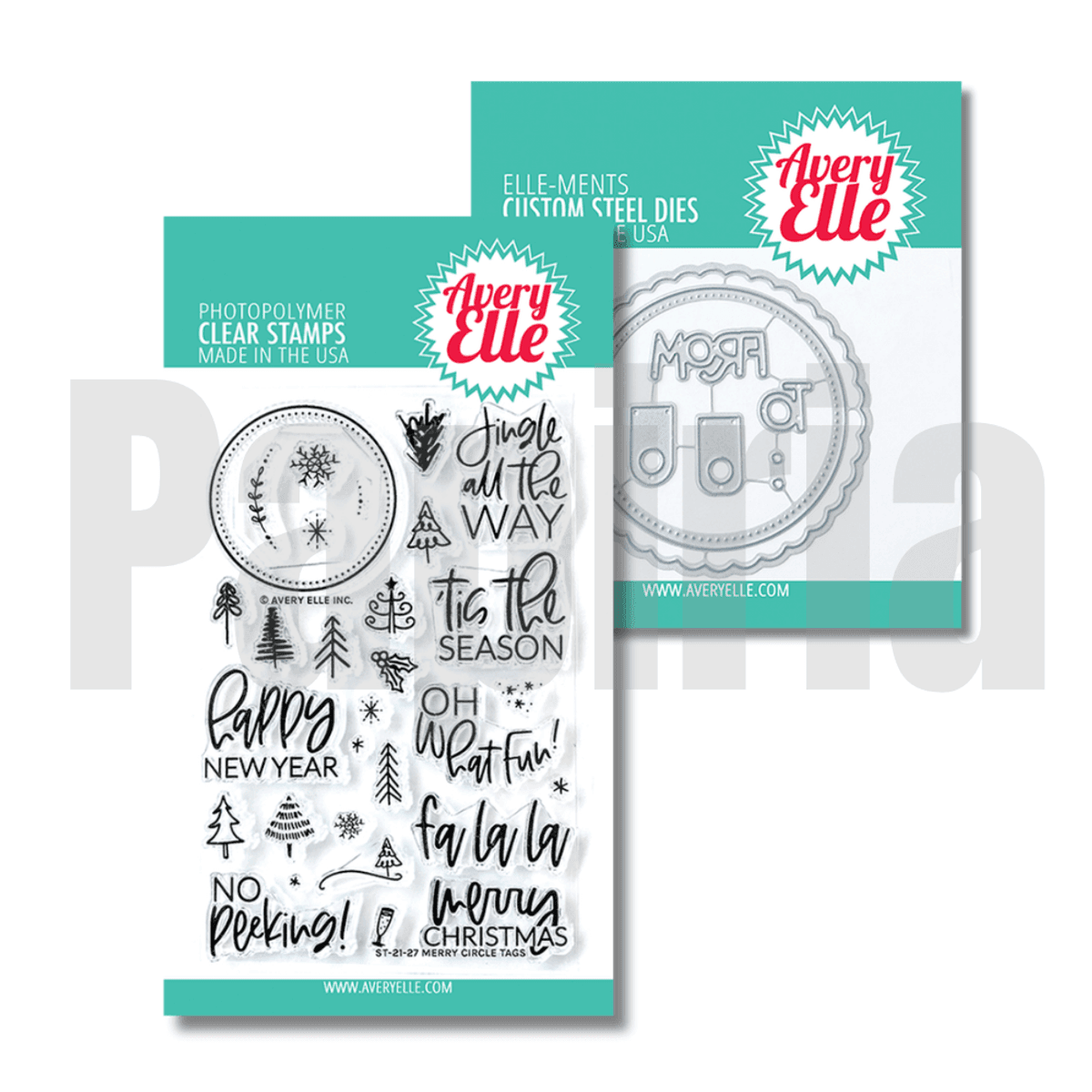 Avery Elle Merry Circle Tags Stamp and Die Set