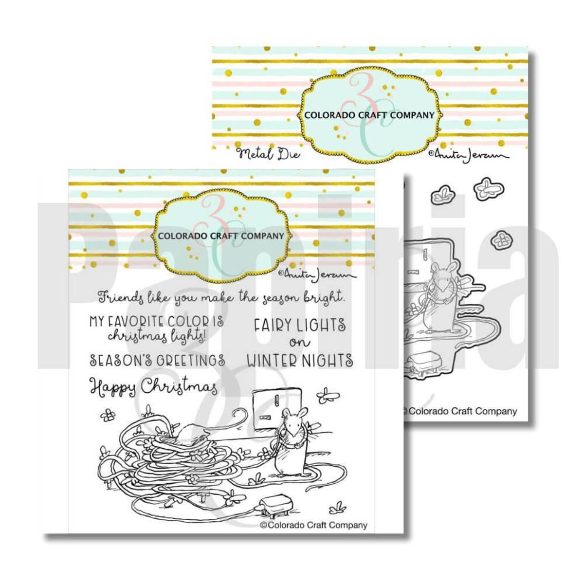 3C/ Anita Jeram Mice Lights stamp and die set