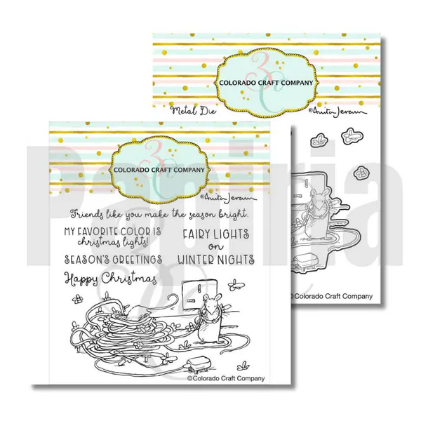 Hovedbilde 3C/ Anita Jeram Mice Lights stamp and die set