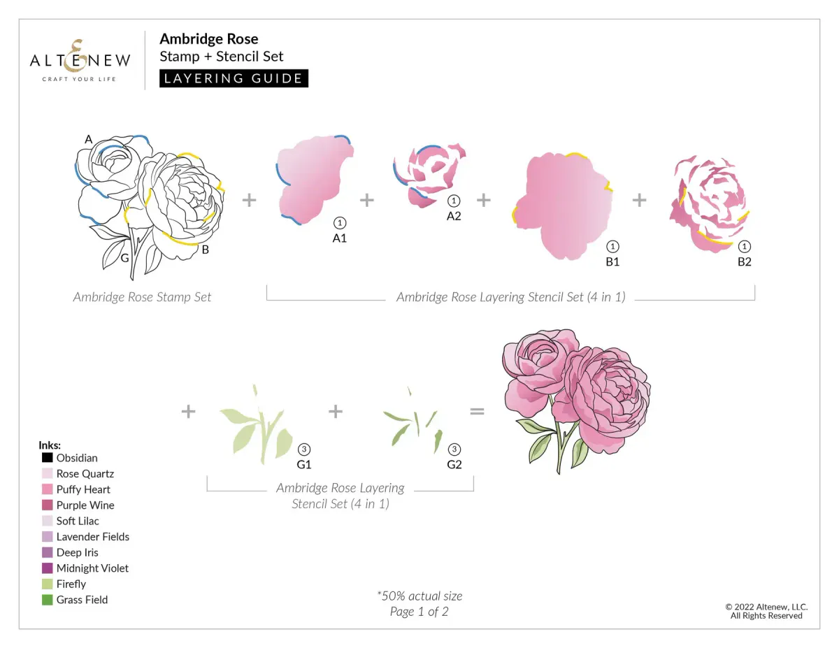 Ambridge Rose Layering Stencil Set