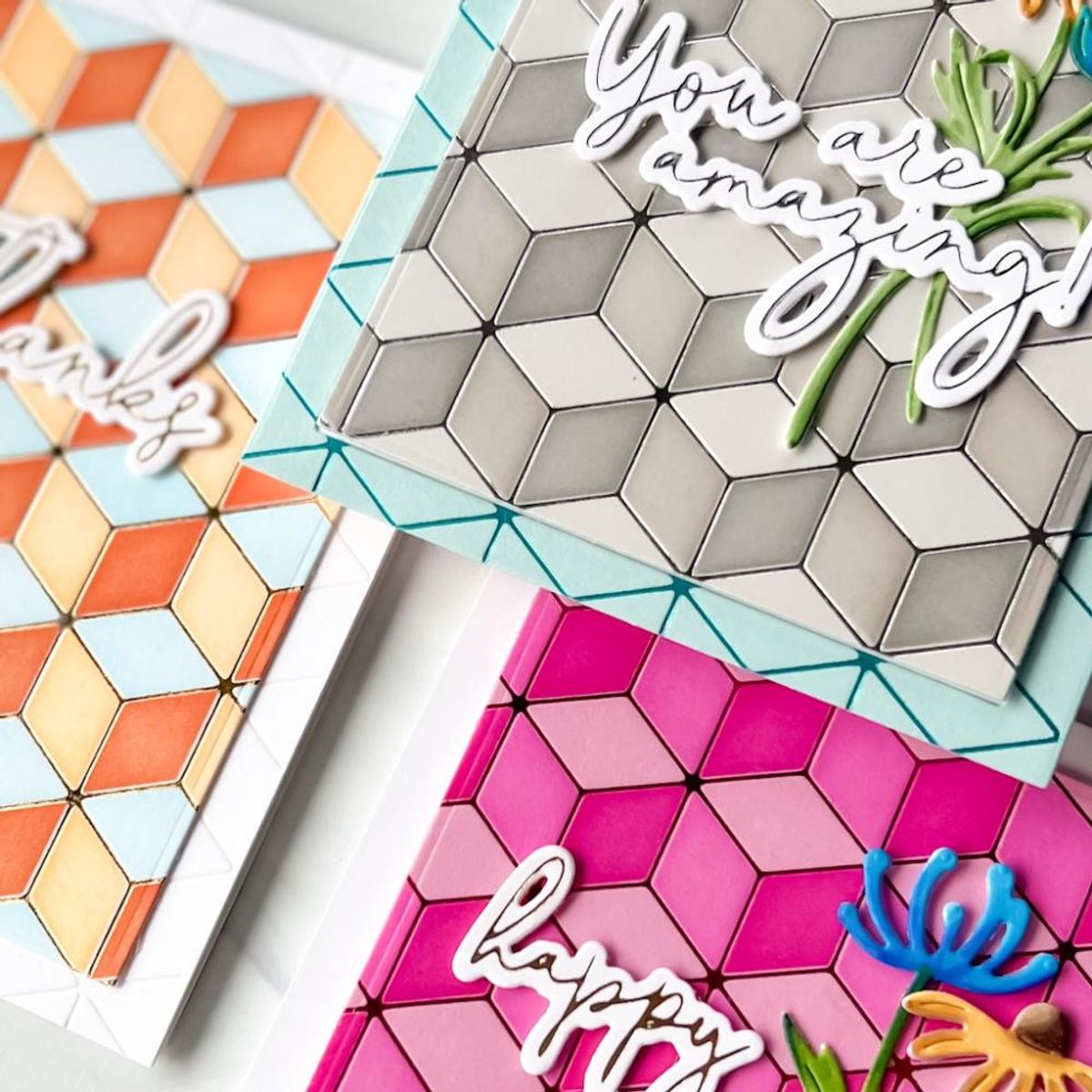 Pinkfresh Studio Geo Blocks Hot Foil Plate