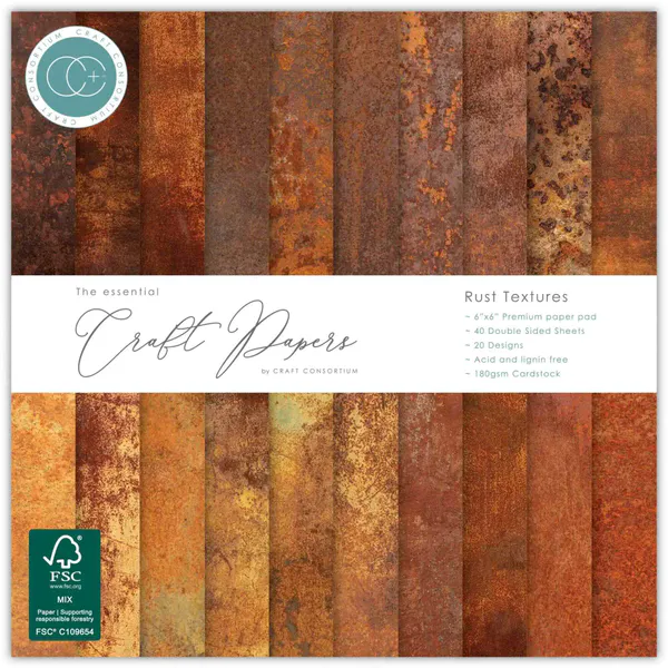 Hovedbilde Craft Consortium 6x6 Paper Pad - Rust Textures