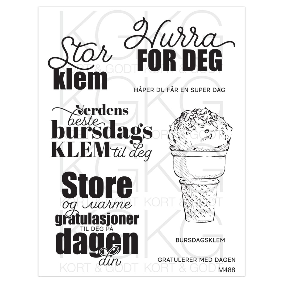 Kort og Godt stempel M-488