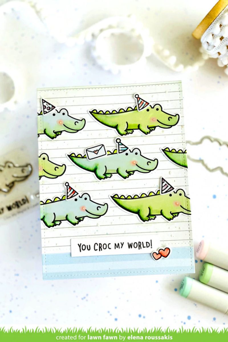 Lawn Fawn Croc My World Stamp Set