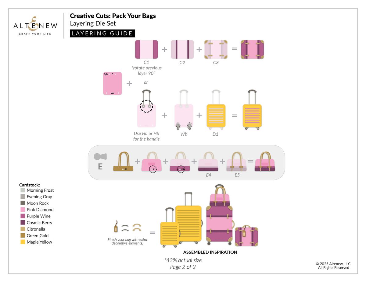 Altenew Pack Your Bags Layering Die Set