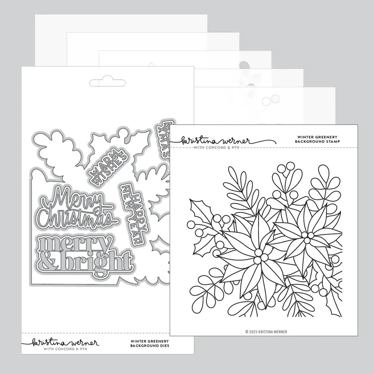 Kristina Werner Winter Greenery Background Bundle