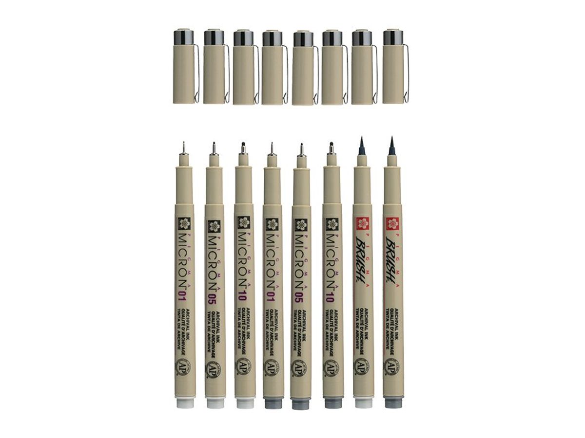 Sakura Pigma Micron Gray 6+2